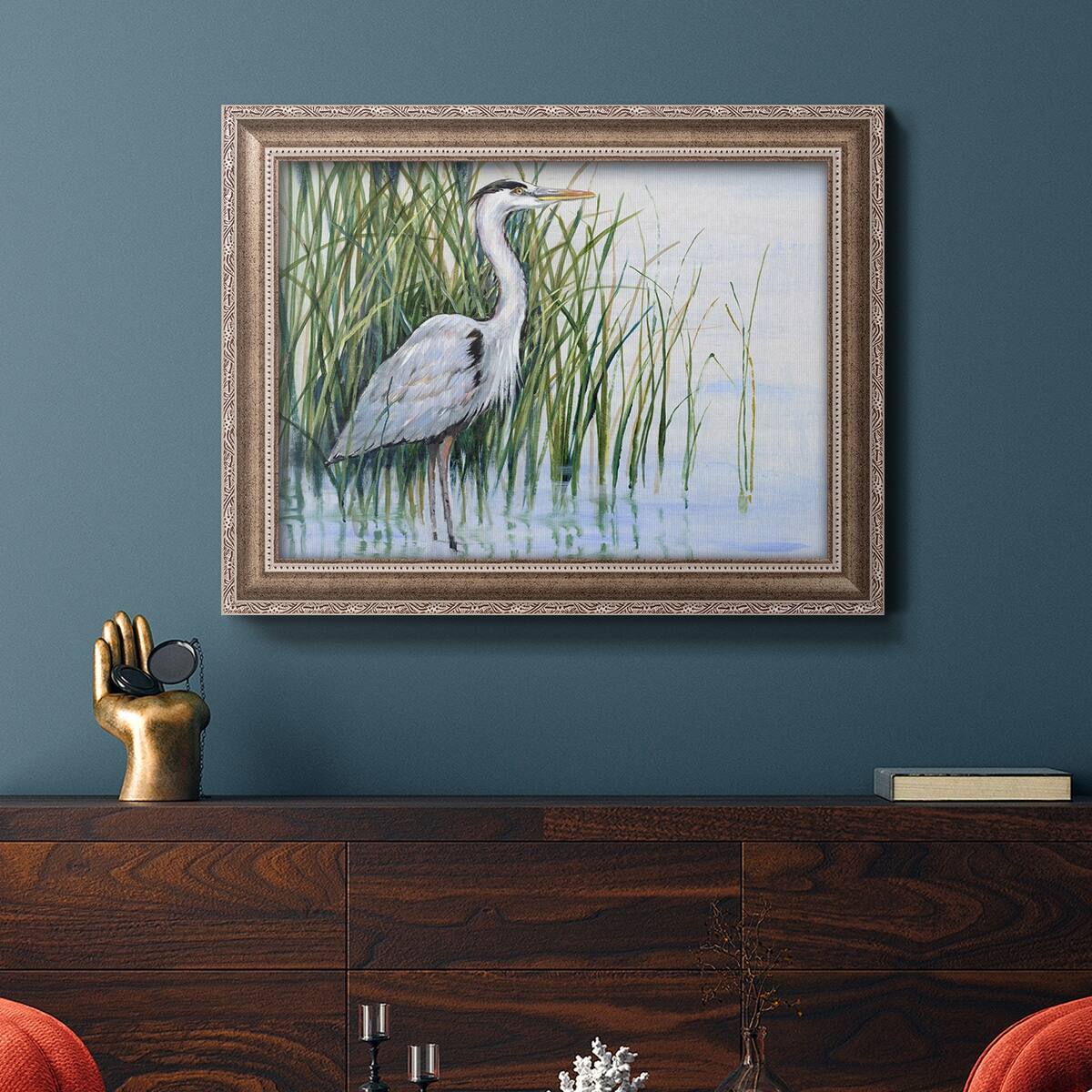 Heron in the Marsh I Premium Framed Canvas- Ready to Hang - Bed Bath ...