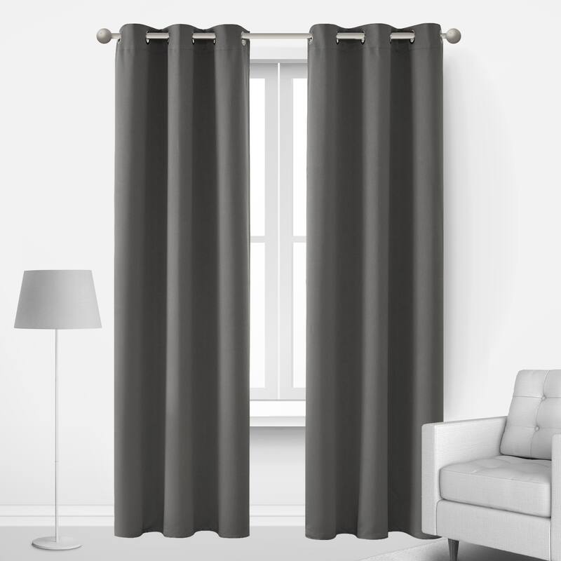 Deconovo Insulated 42 Width Curtain Panel Pair (2 Panel) - W42 x L84 Inch - Light Grey