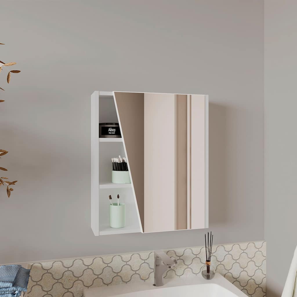 Wall Mount Medicine Cabinet with Mirror and 5 Adjustable Shelves Storage