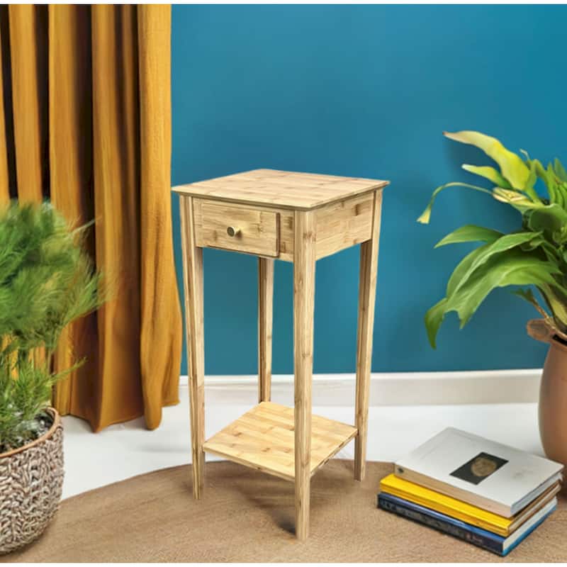 Solid Bamboo Plant Stand Telephone Table
