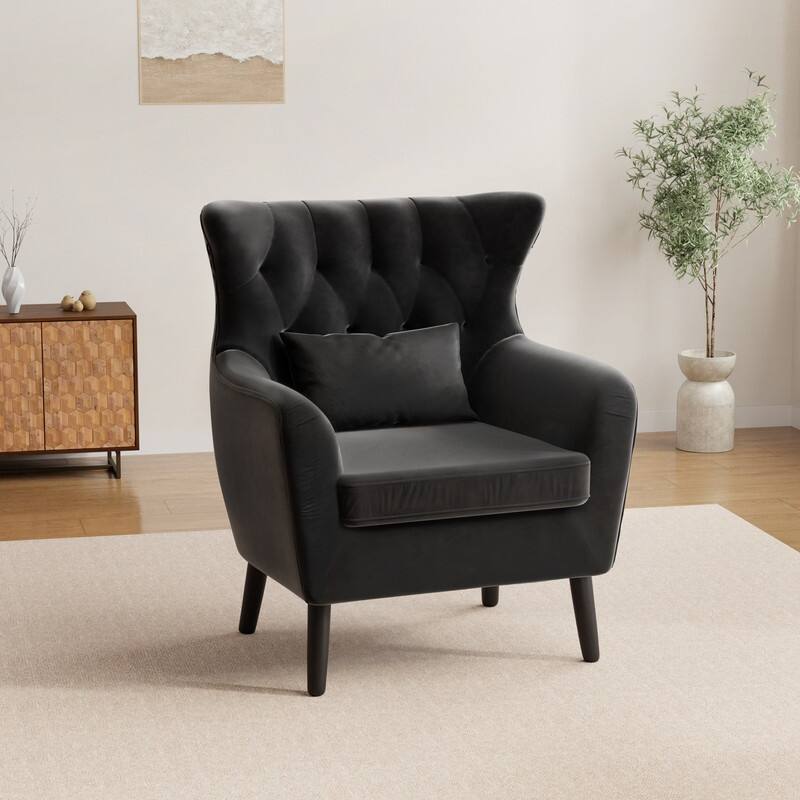 Velvet Upholstered Metal Legs Tuft Thick Cushion Loveseat