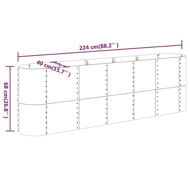 vidaXL Garden Raised Bed Patio Outdoor Raised Planter Box Powder-coated Steel