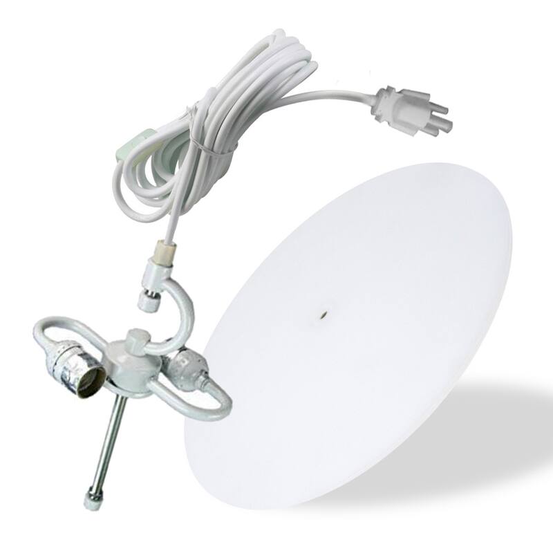 2 Light Swag Plug-In Pendant 18"w Textured Oatmeal with Diffuser, White Cord
