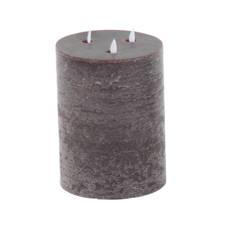 Wax Flameless Candle with Remote Control - Set of 3 Brown - Roche River Decor