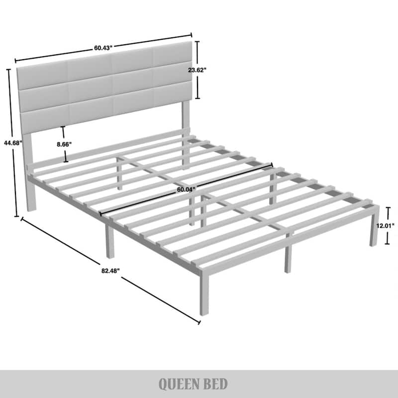 CraftPorch Contemporary Woven Linen Fabric Upholstered Platform Bed