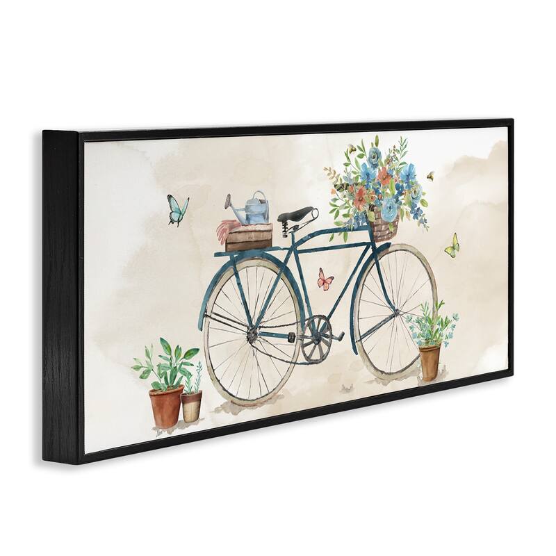 Stupell Garden Bicycle & Florals Framed Giclee Art Design By Nan