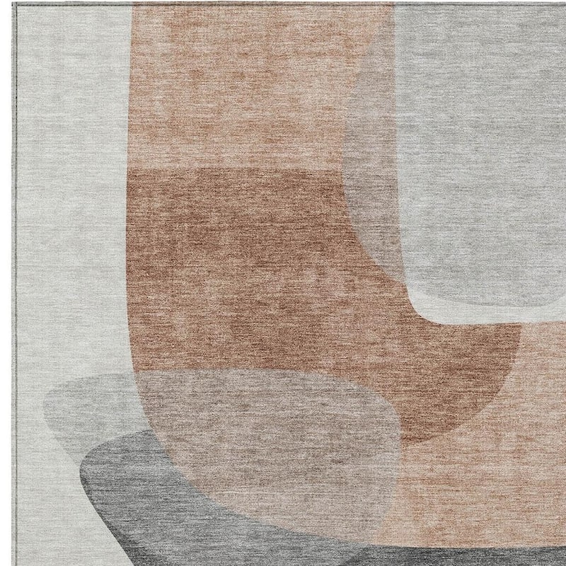 HomeRoots Abstract Transitional Rectangle Outdoor Rug