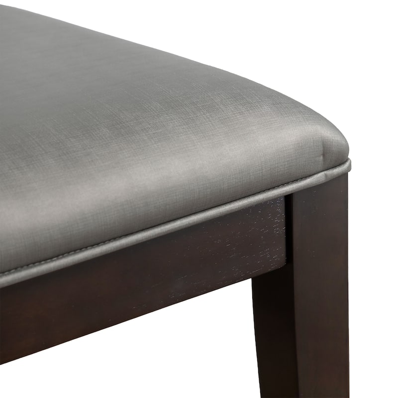 Furniture of America Chase Modern Dining Side Chairs with Faux Leather Seat Cushions (Set of 2)