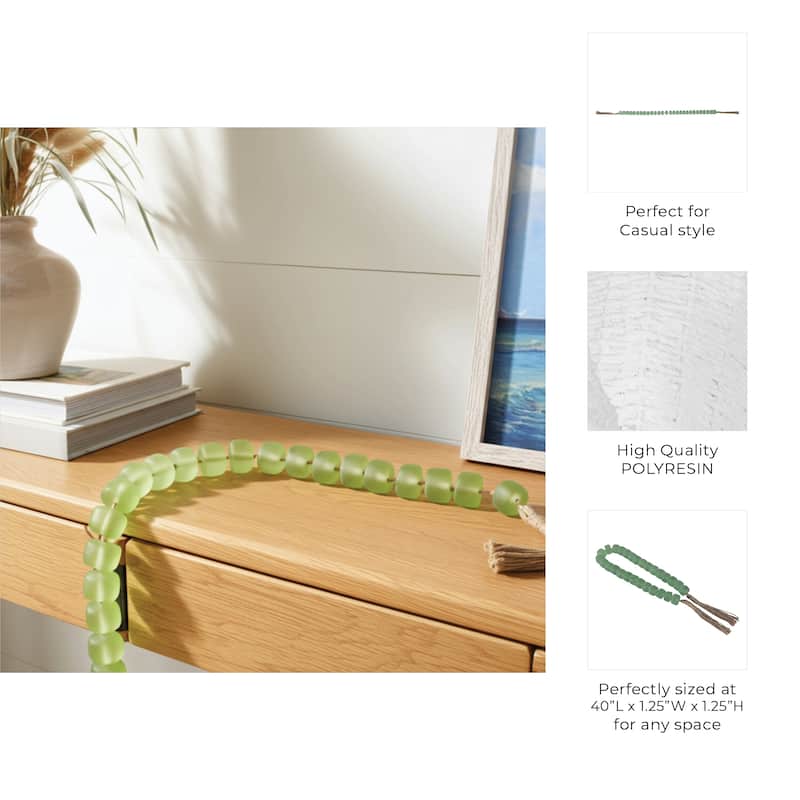 Resin Jute Decorative Beads Tassel Accents Featuring Woven Detailing