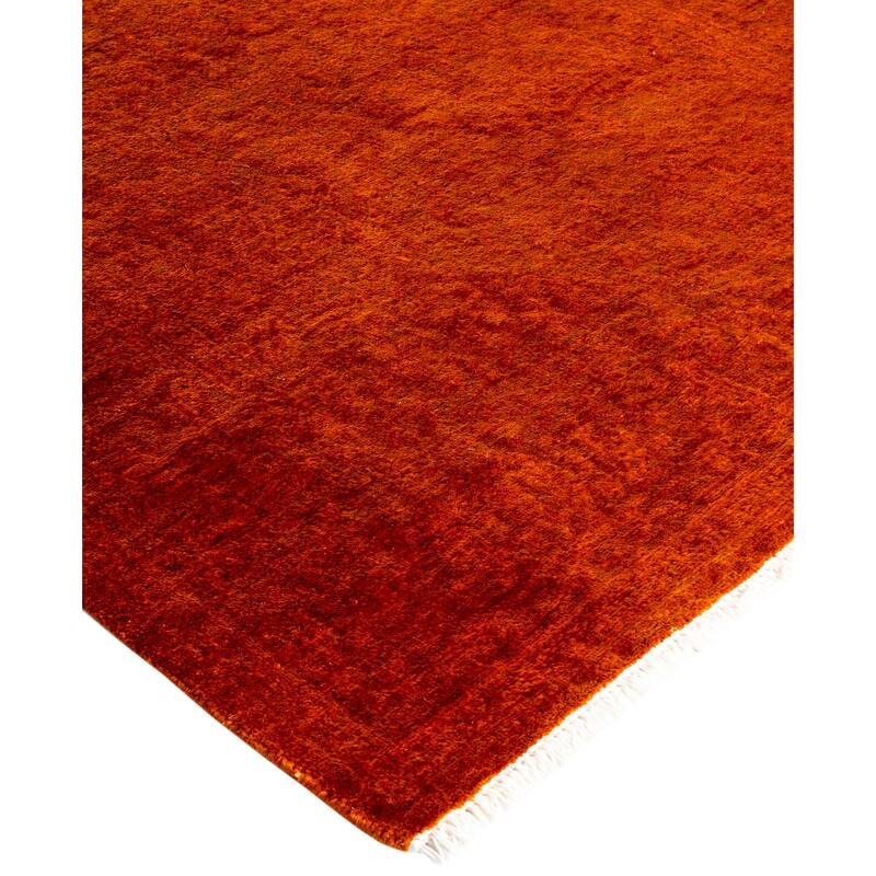 Overdyed One-of-a-Kind Hand-Knotted Area Rug - Orange - 2' 7" x 10' 0"