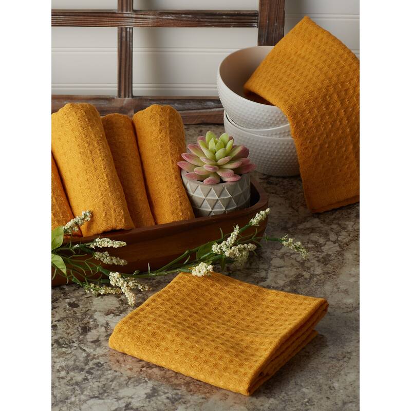 DII Black Recycled Cotton Waffle Dishtowel (Set of 6)