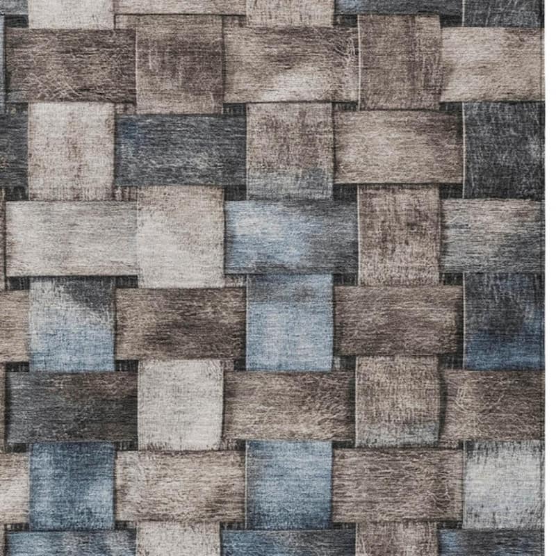 HomeRoots Striped Transitional Rectangle Outdoor Rug