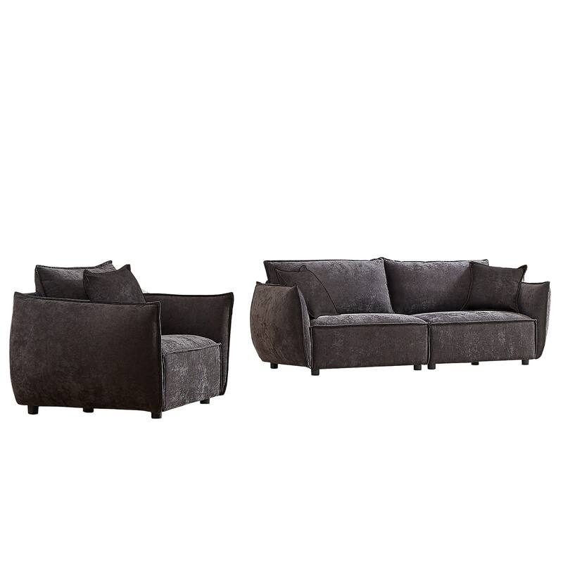 88" Modern Chenille Sofa with Extra 2 Pillows for Living Room