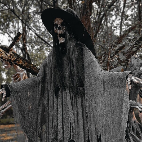 Haunted Hill Farm 7.5-Ft. Tall Motion-Activated Macabre Skeleton