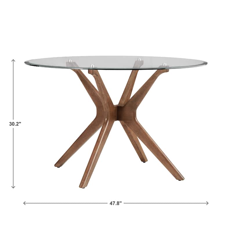 Nadine Mid-Century Dark Walnut Finish Round Dining Table by iNSPIRE Q Modern