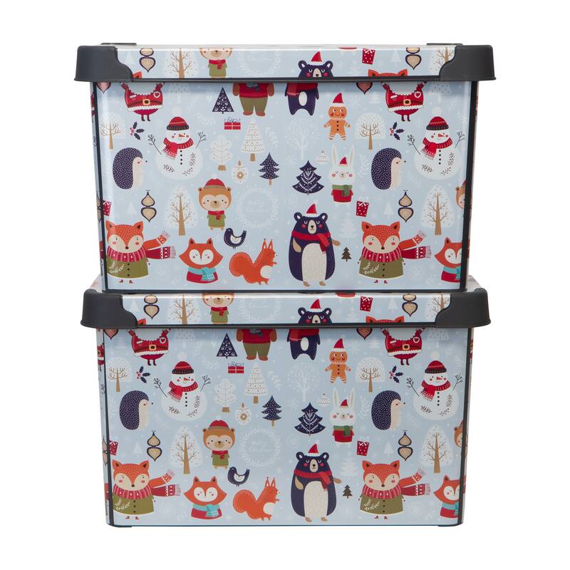 Simplify "Santa Clause is Coming to Town" Design Storage Tote Bin