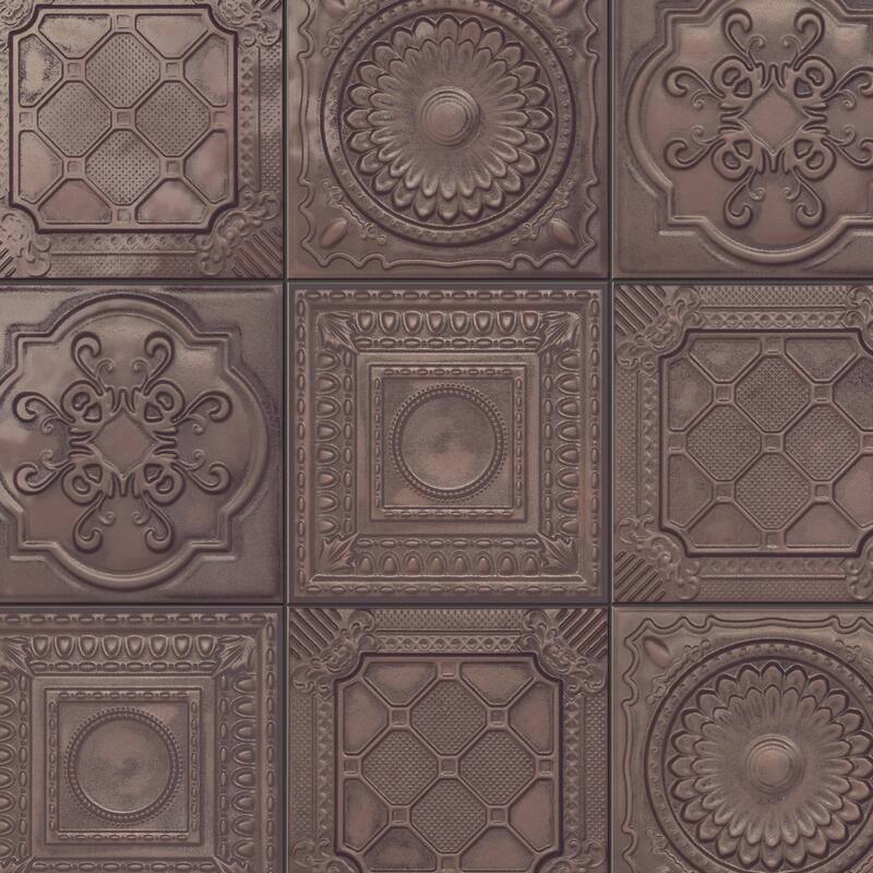 Merola Tile Ritz Metallo Copper 7-7/8" x 7-7/8" Ceramic Wall Tile