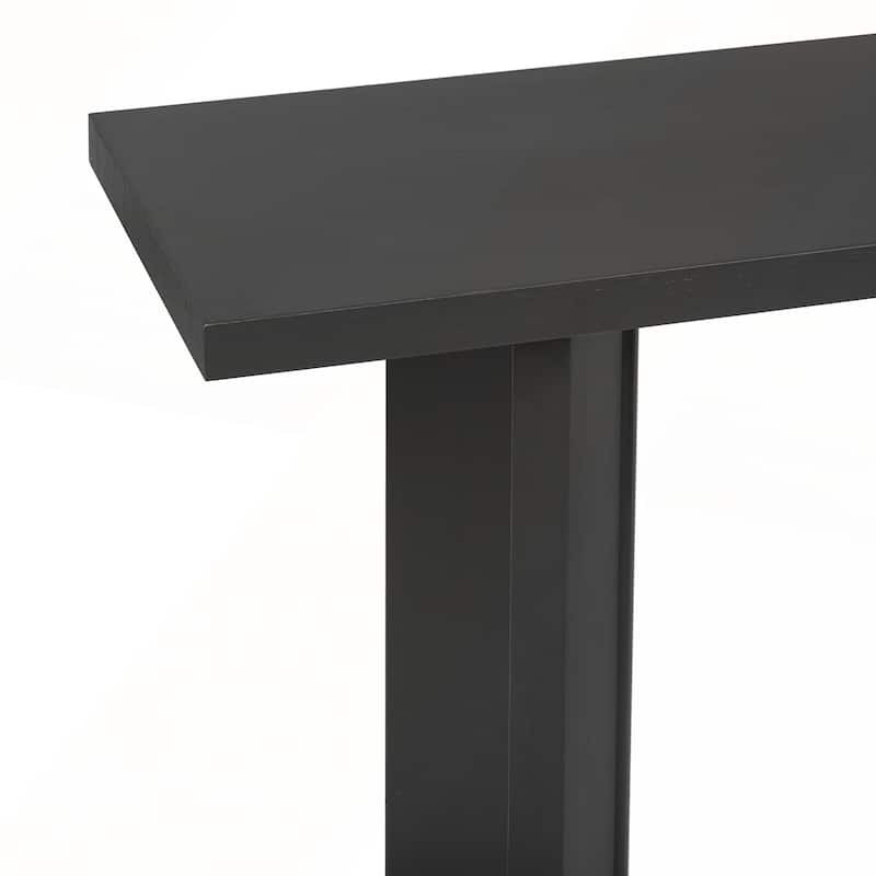 Stylish Console Table with Pine Veneer and Geometric Legs