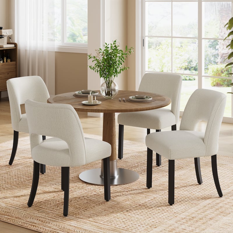 Set of 2/4/6 Modern Fabric Upholstered Dining Room Chair Kitchen Chairs with Wood legs