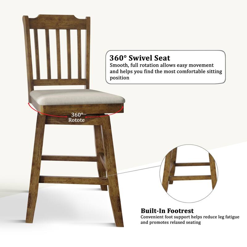CraftPorch Classic Swivel Counter Chairs with Round Table