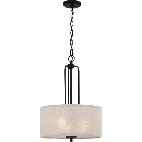 slide 2 of 8, Quoizel Blanche Matte Black 3-light Pendant