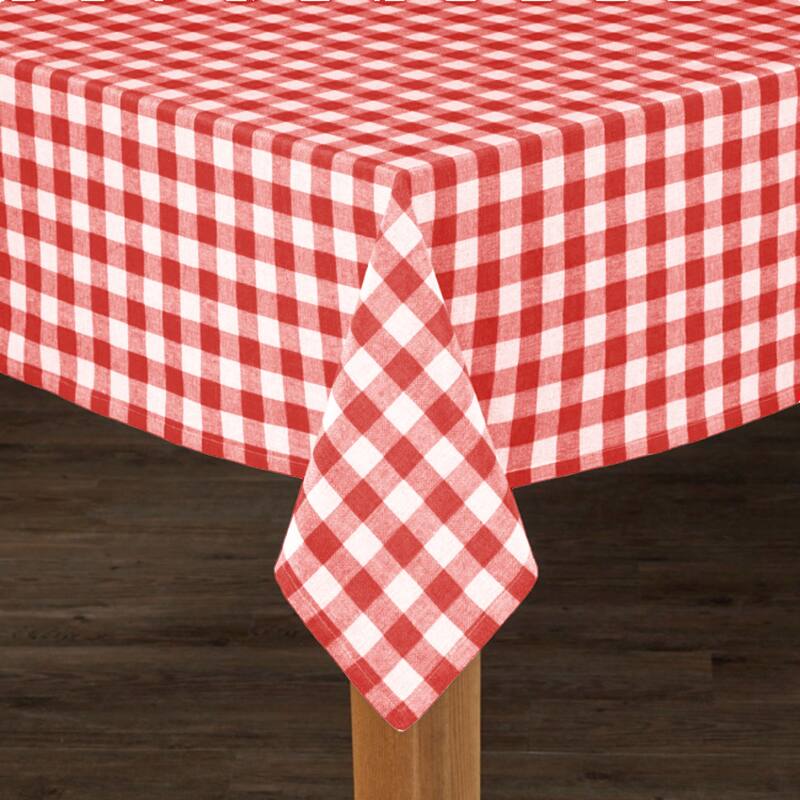 Fabstyles Country Check Cotton Tablecloth - Red - 60X90