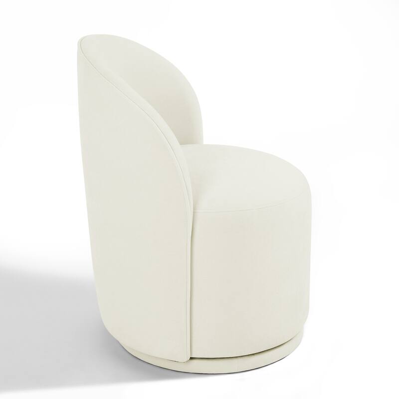 Modern Armless 360-Degree Swivel Dining Chair Barrel Chair