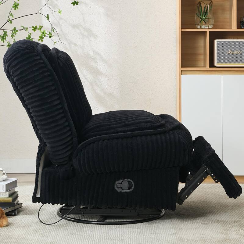 360° Swivel Rocking Single Sofa,Recliner Sofa, Manual Glider Rocking Armless Chair,Living Room Office