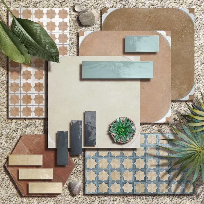 Merola Tile Tetuan Astre Arena Aqua 12-1/8" x 21-7/8" Porcelain Wall Tile