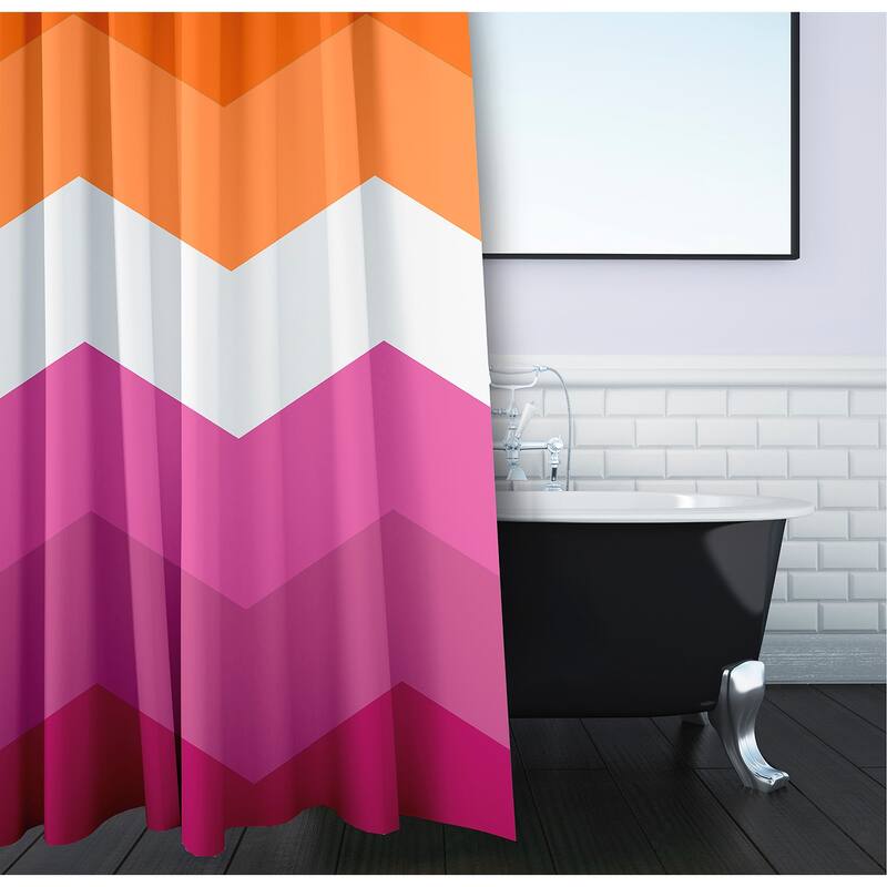 Inclusive Pride Flag Durable Poly Shower Curtain