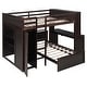 preview thumbnail 10 of 18, Full size Loft Bed with a twin size Stand-alone bed, Shelves,Desk,and Wardrobe-Espresso