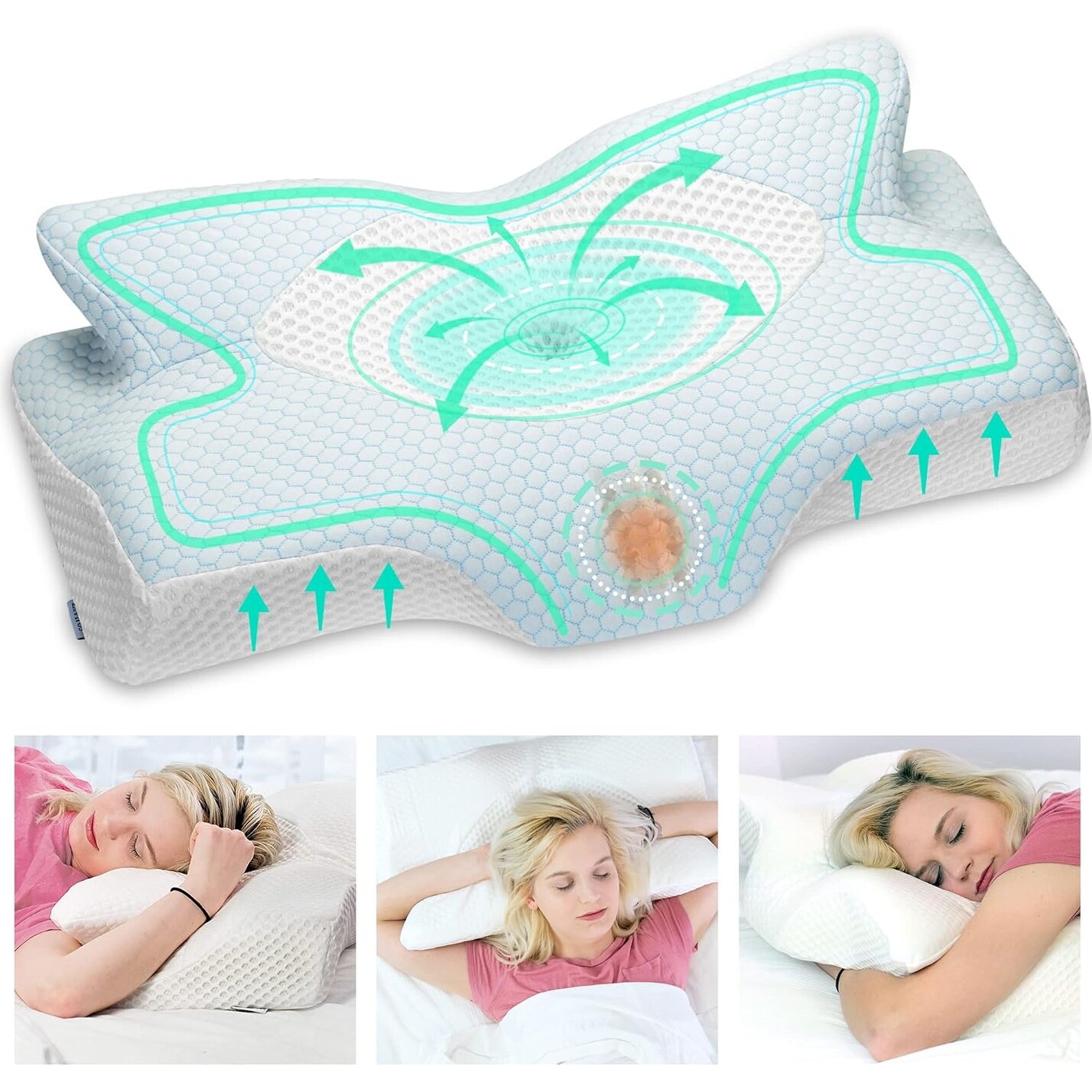 Elviros Cervical Memory Foam Pillow - Thumbnail 2