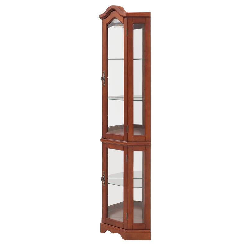 Lighted Display Cabinet with Adjustable Glass Shelves (No E26 Bulb)