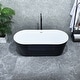 preview thumbnail 31 of 33, Altair Kaprun Flatbottom Freestanding Acrylic Soaking Bathtub in Glossy White with Drain and Overflow