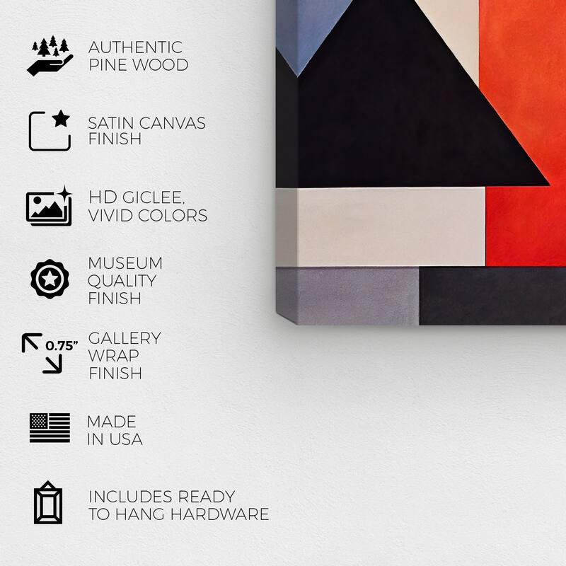 Wynwood Studio Abstract Abstract Plans Red and Modern & Contemporary Wall Art Canvas Print