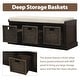 preview thumbnail 5 of 36, Merax Entryway Storage Bench with 3 Removable Baskets and Cushion