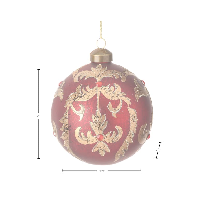 4" Glass Highlands Ball Ornament Set of 3