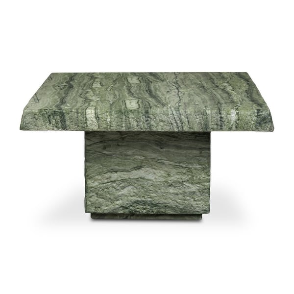 slide 2 of 13, Poly & Bark Stilo Slab Top Concrete Coffee Table with Marble and Stone Finish Seaweed Green