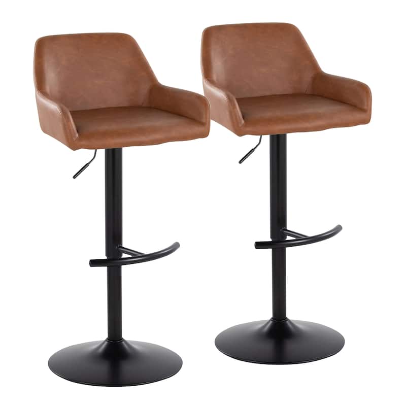 Silver Orchid Galotti Adjustable Bar Stool with Rounded T Footrest (Set of 2)