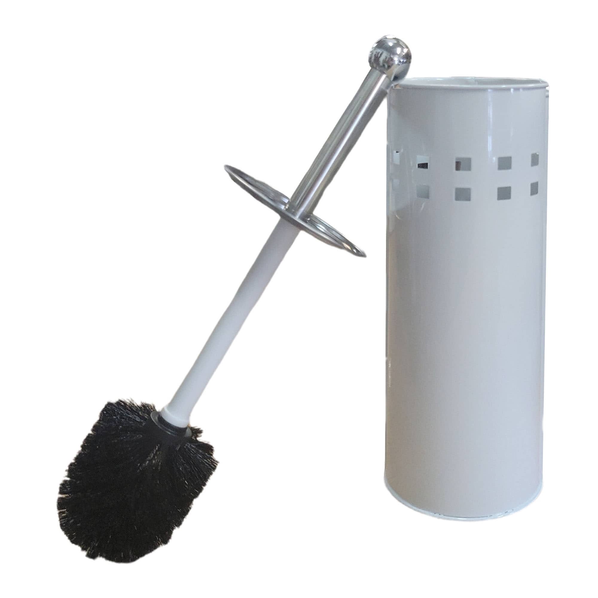Freestanding Round Toilet Brush and Holder Set Metal