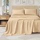 preview thumbnail 9 of 36, Linery & Co. Heathered Melange Cotton Jersey Knit Sheet Set California King - Heathered Tan