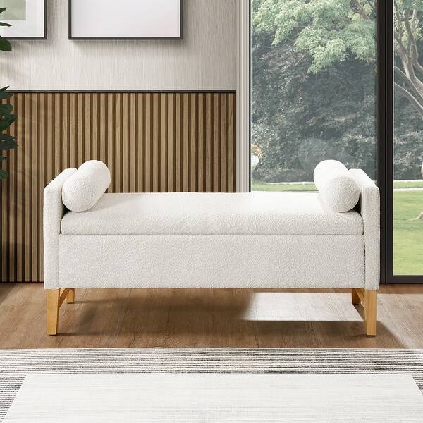 Anders Upholstered Bedroom Bench with Boucle Fabric - Bed Bath & Beyond ...