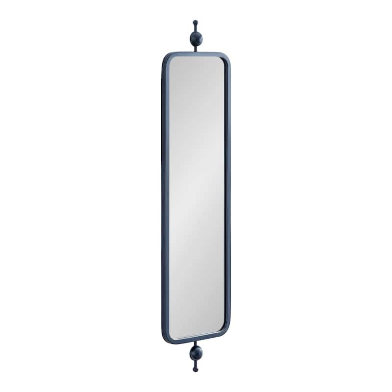 Kate and Laurel Kasota Slim Rectangle Mirror Metal - 9x36 - Navy Blue