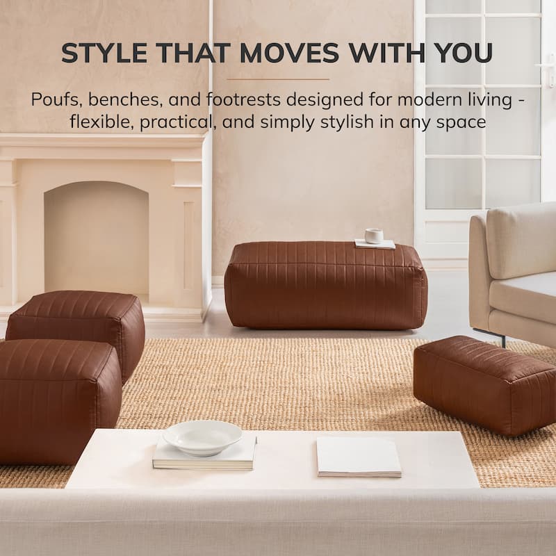 Jani Footrest Bench Ottoman Pouf - Handcrafted for Seating, Footrest, Home Decor for Living Room, Bedroom Pouf