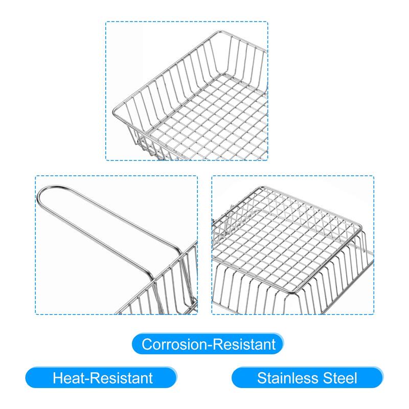 Mini Square Fry Basket Reusable Holder Fry Chip Basket 5.91Inch Silver 4Pcs - 5.91 Inch