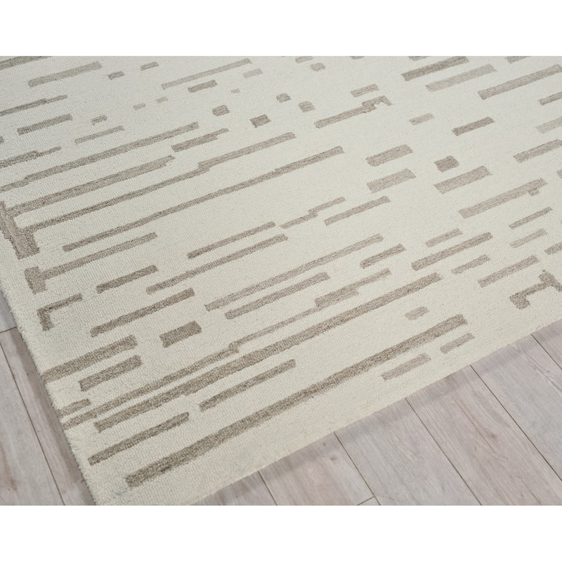 Exquisite Rugs Carmel Handmade Hand-tufted New Zealand Wool on Canvas Ivory/Beige Area Rug