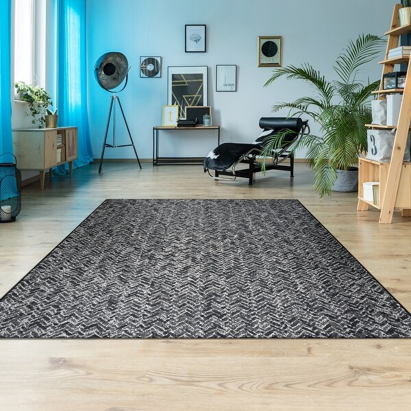 Hampton Herringbone Black Indoor/ Outdoor Area Rug. Opens flyout.