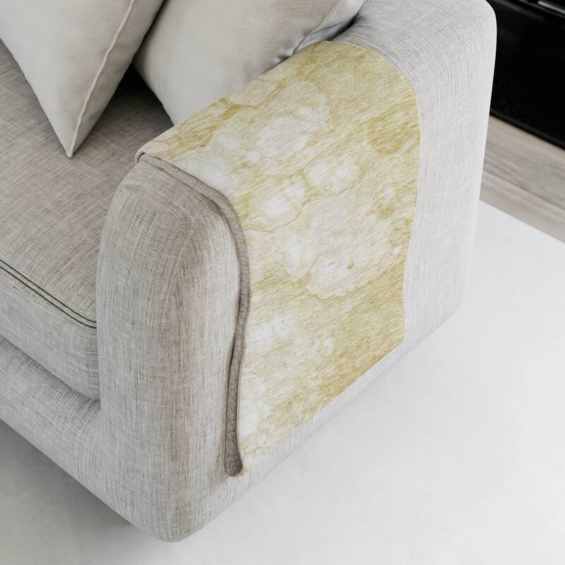 Premium Machine Washable Abstract Modern Sherpa Throw Blanket - Beige - 4'2" x 5'10"
