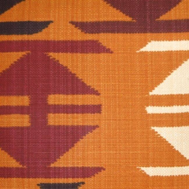 Tribal Cotton 22x22 Decorative Throw Pillow with Polyfill Insert, Orange