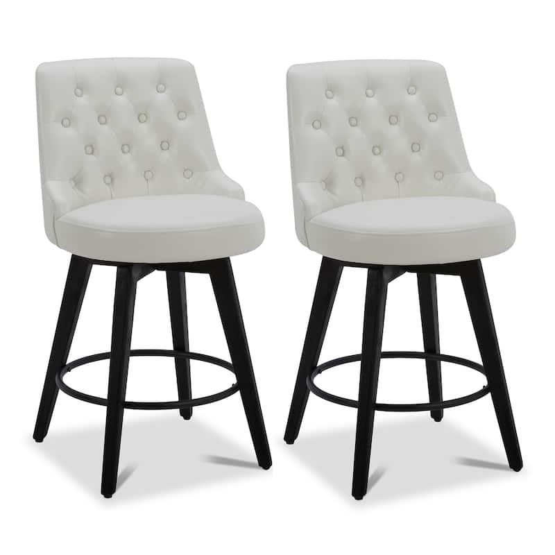 Avery Swivel Counter Height Barstool - Set of 2 - White - Counter Height